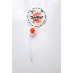 Nášivka, silikon s lankem a brzdičkou, oranžová