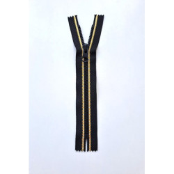 krátký zip kapsový - středně hrubý 16 cm, zuby 6 mm kostěný