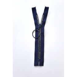 Krátký zip kapsový - písmenka 16 cm, zuby 8 mm, modrá/stříbrná