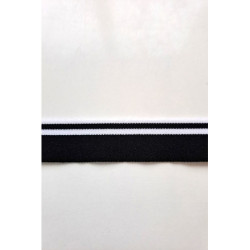 Pruženka/lampas proužek černá/bílá