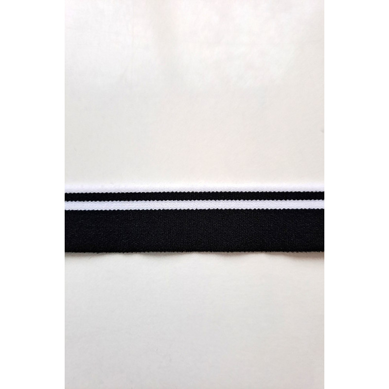 Pruženka/lampas proužek černá/bílá