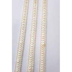 Prýmek -  smetanová s flitry a lurexem