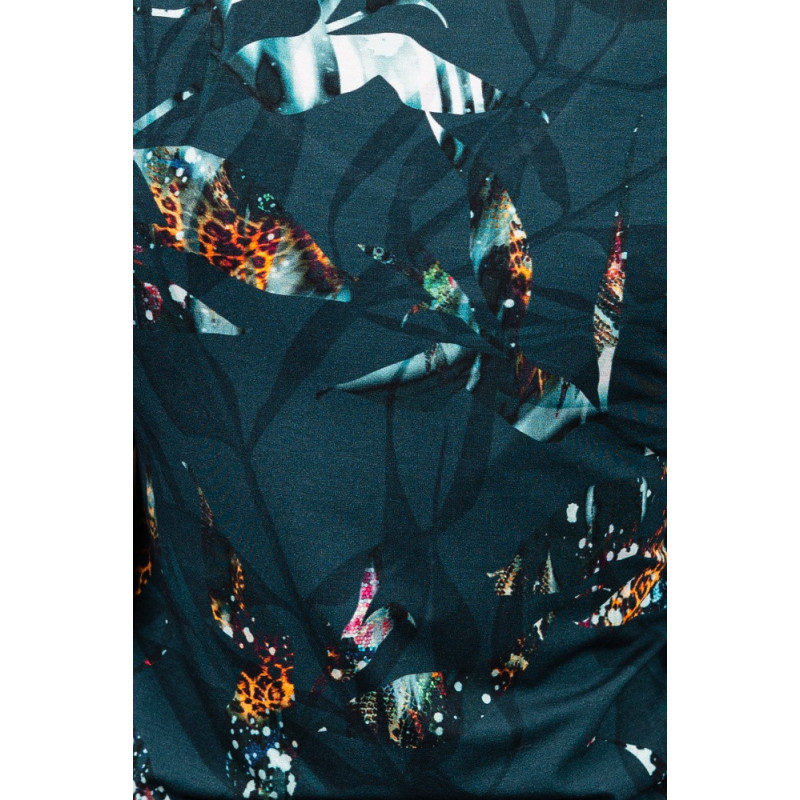 Viskóza tisk - abstraktní petrol, prémiová kvalita