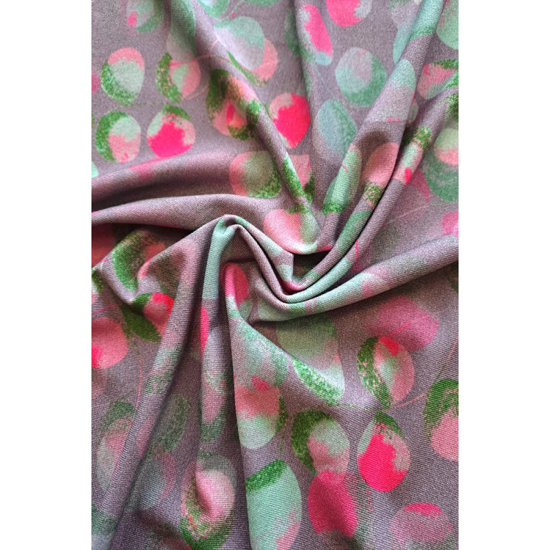 Viskóza tisk - pastel růžová, prémiová kvalita