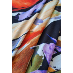 Viskóza tisk - abstraktní orange, prémiová kvalita