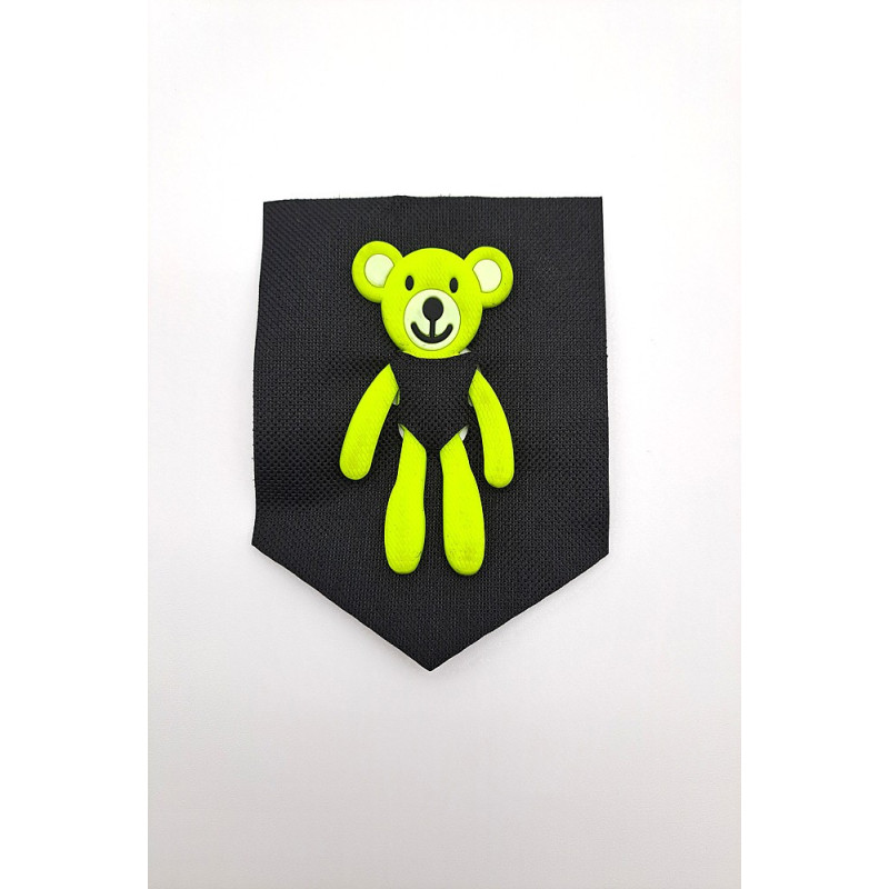 Nášivka, kapsička medvídek neon žlutozelená