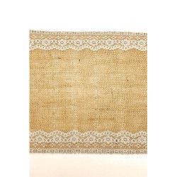 Stuha juta, režná s krajkou, 280