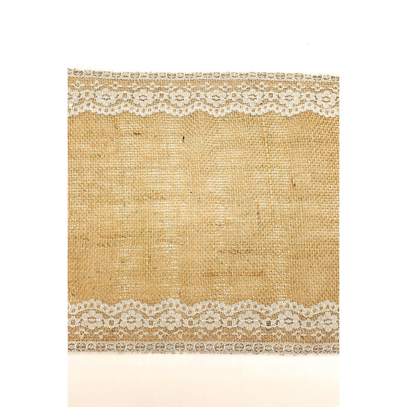 Stuha juta, režná s krajkou, 280