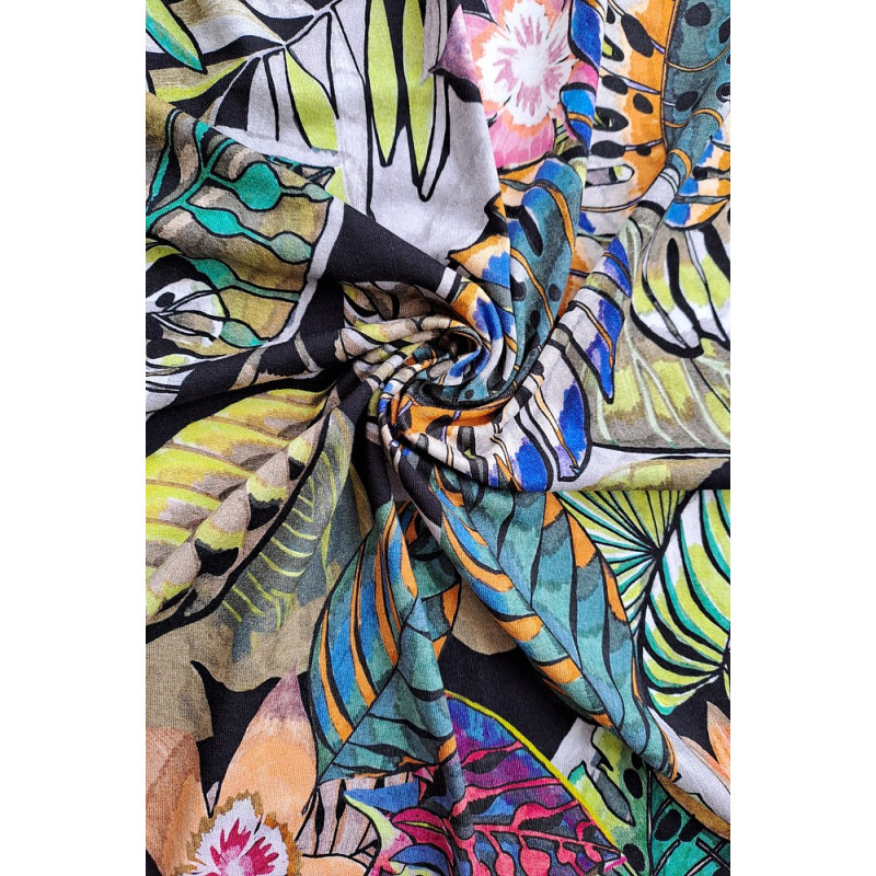 Viskóza tisk - tropy, prémiová kvalita