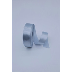 Saténová stuha - 25 mm, šedostříbrná