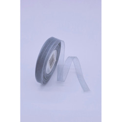 Šifonová stuha - 12 mm, šedostříbrná