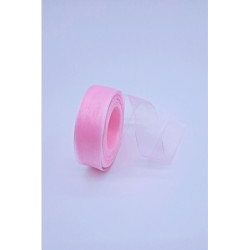 Šifonová stuha - 25 mm, růžová