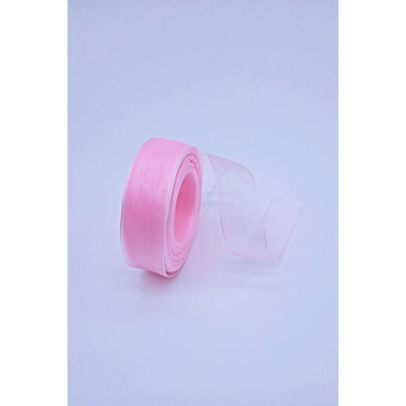 Šifonová stuha - 25 mm, růžová