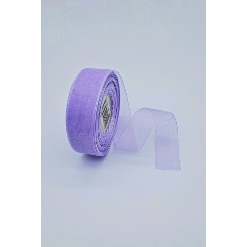 Šifonová stuha - 25 mm, fialová