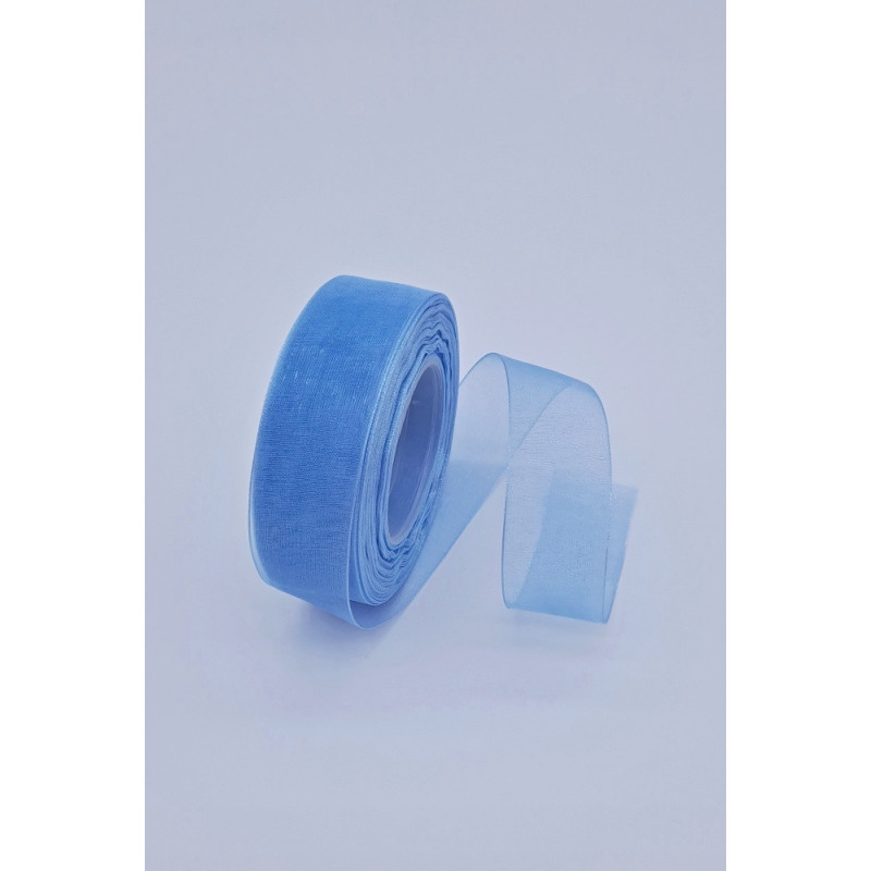 Šifonová stuha - 25 mm, modrá
