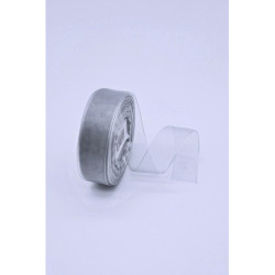 Šifonová stuha - 25 mm, šedostříbrná