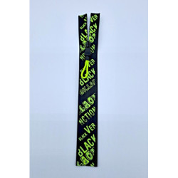 Krátký zip kapsový - potisk diagonál 17 cm, spirála, žlutozelená