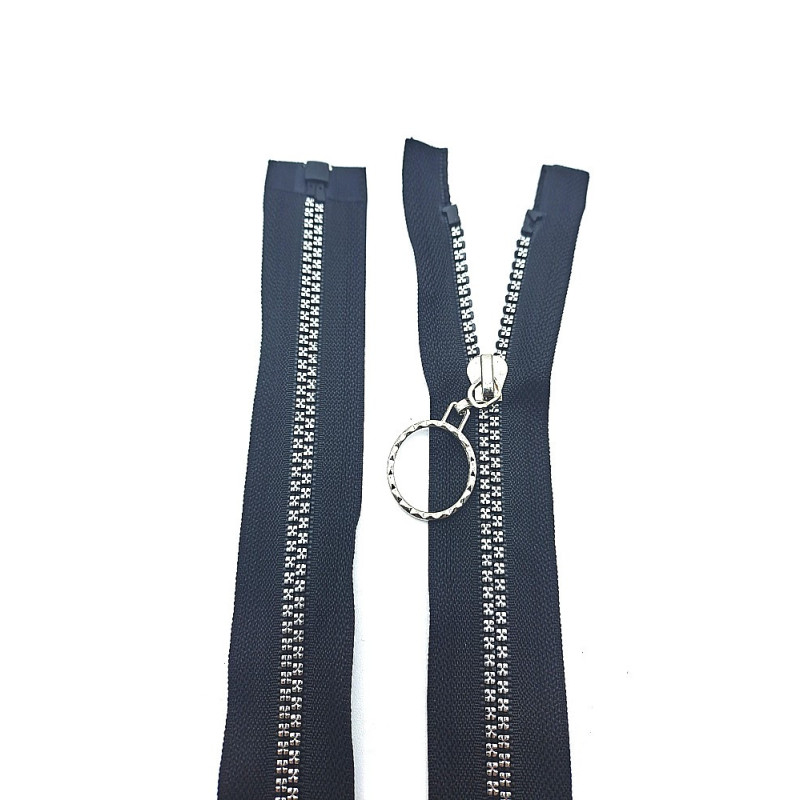 Zip dlouhý dělitelný - středně hrubý, 75 cm, zuby 6 mm, plast kostička