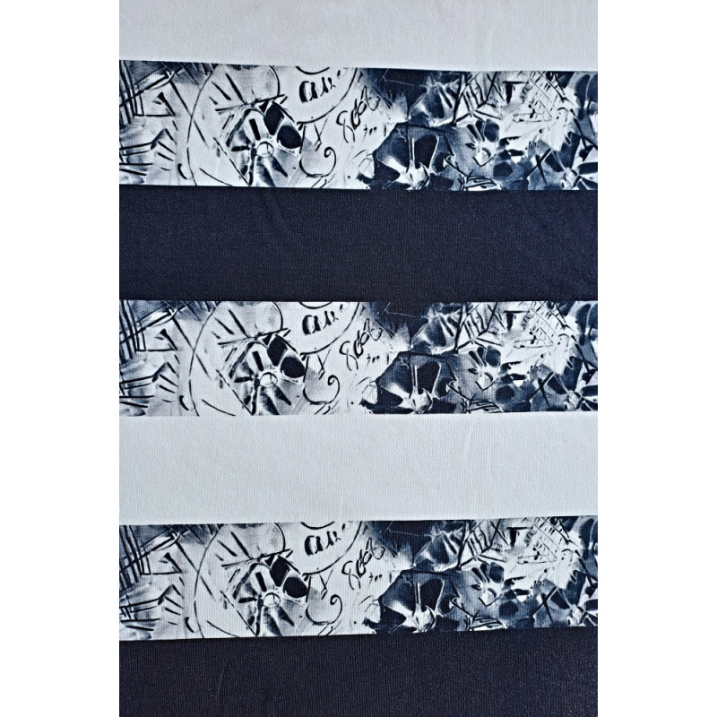 Šatovka výplněk potisk -  pruhy modrá/ecru