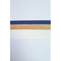 Porta s lurexem 4*125, modrá/ecru/zlatá