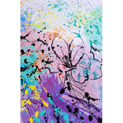 Viskóza tisk  - pastelový raport 75 cm, panel