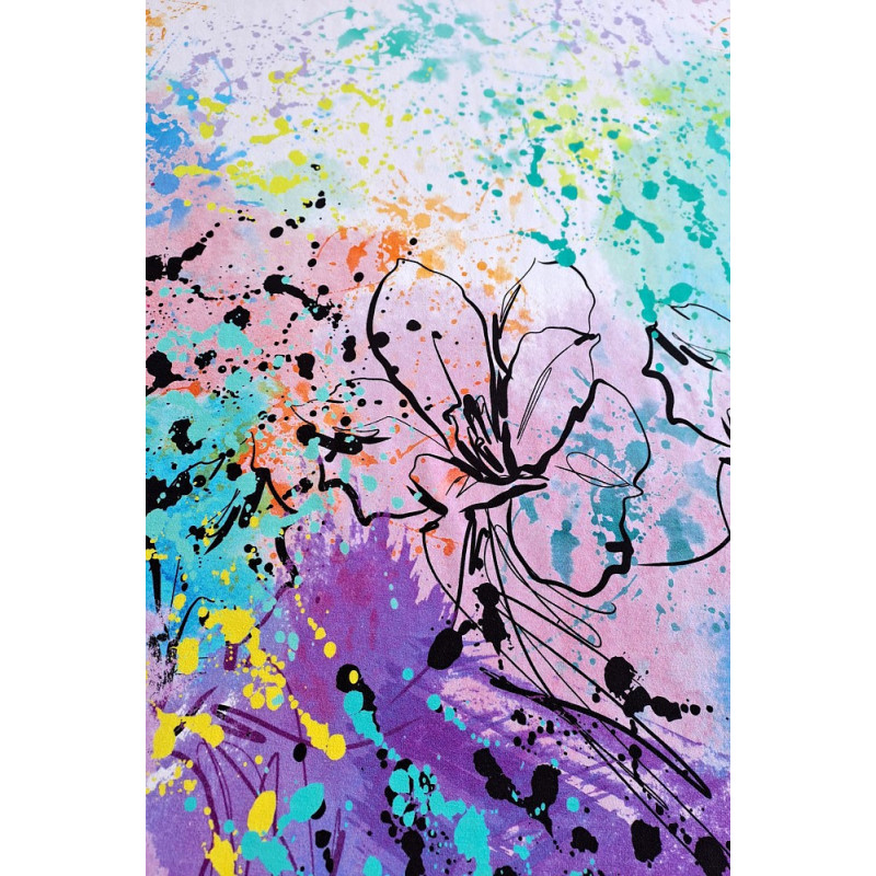 Viskóza tisk  - pastelový raport 75 cm, panel