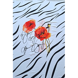 Viskóza tisk  - máky, panel 75x85 cm