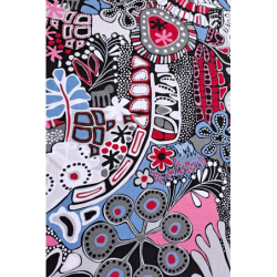 Viskóza tisk - abstraktní pestrá, prémiová kvalita