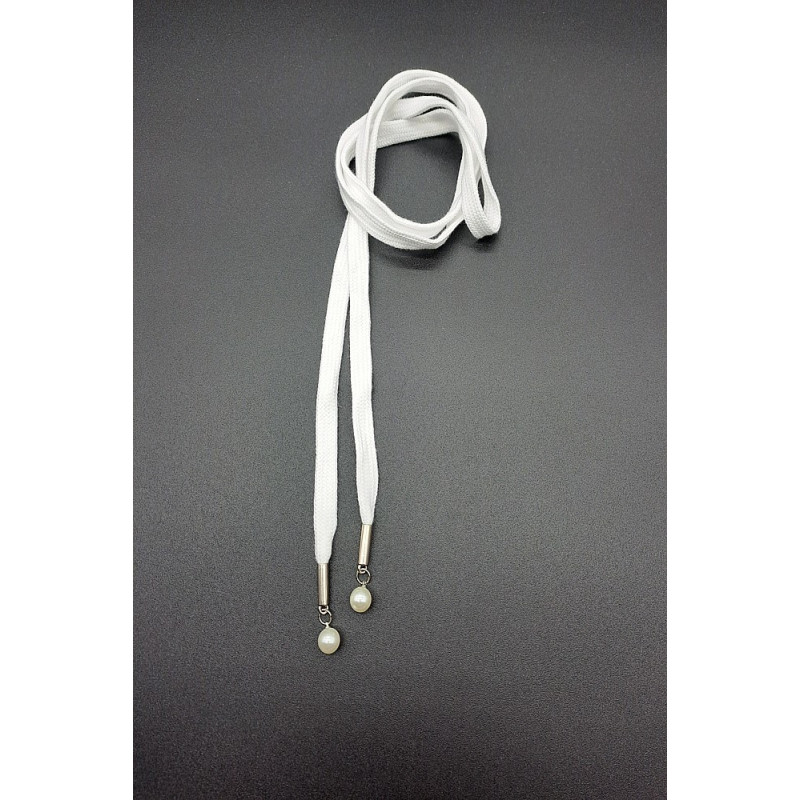 Designová šňůra bílá s perličkami 125