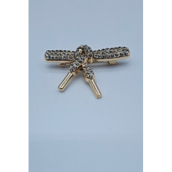 Ozdobný špendlík TKANIČKA se štrasy, zlatá