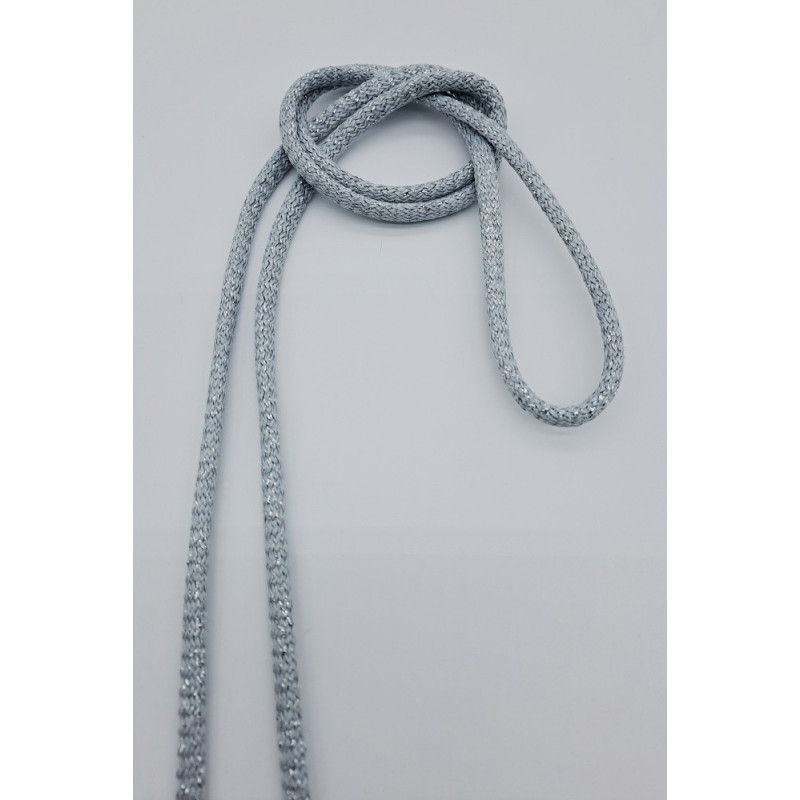 Oděvní šňůra kulatá stříbrná 8