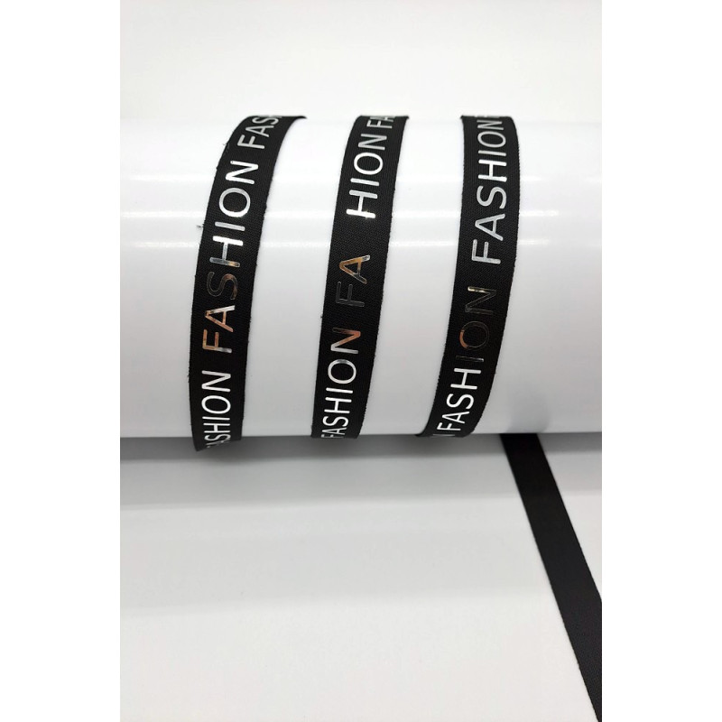 Lampas černá s fólií, stříbro FASHION 17