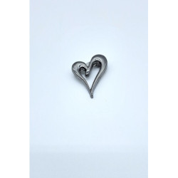 Ozdobný špendlík SRDÍČKO, šedá