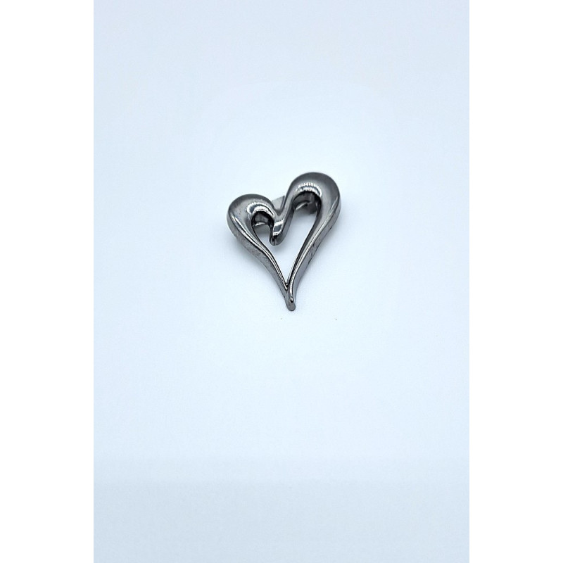 Ozdobný špendlík SRDÍČKO, šedá