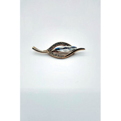 Ozdobný špendlík LIST se štrasy, zlatá