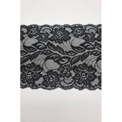 Elastická krajka - běhoun 155, černá