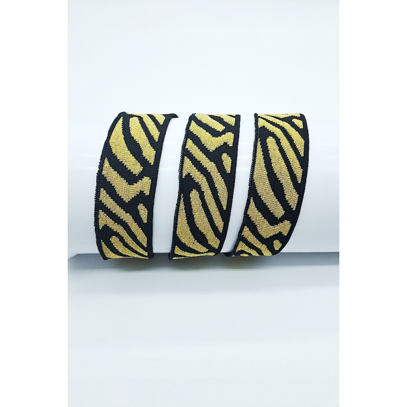 Porta s lurexem 4*120, černá/zlato, tygr