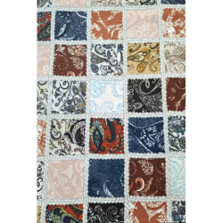 Viskóza tisk - patchwork, prémiová kvalita