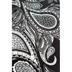 Viskóza tisk - kašmír, bílá, prémiová kvalita