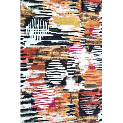 Viskóza tisk - kruhy, okrová, prémiová kvalita