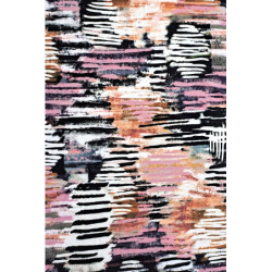 Viskóza tisk - kruhy, růžová, prémiová kvalita