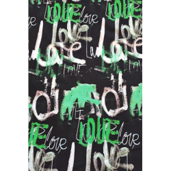 Šatovka výplněk potisk - love, zelená, prémiová kvalita