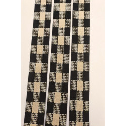 Pruženka/guma káro černá/béžová 40