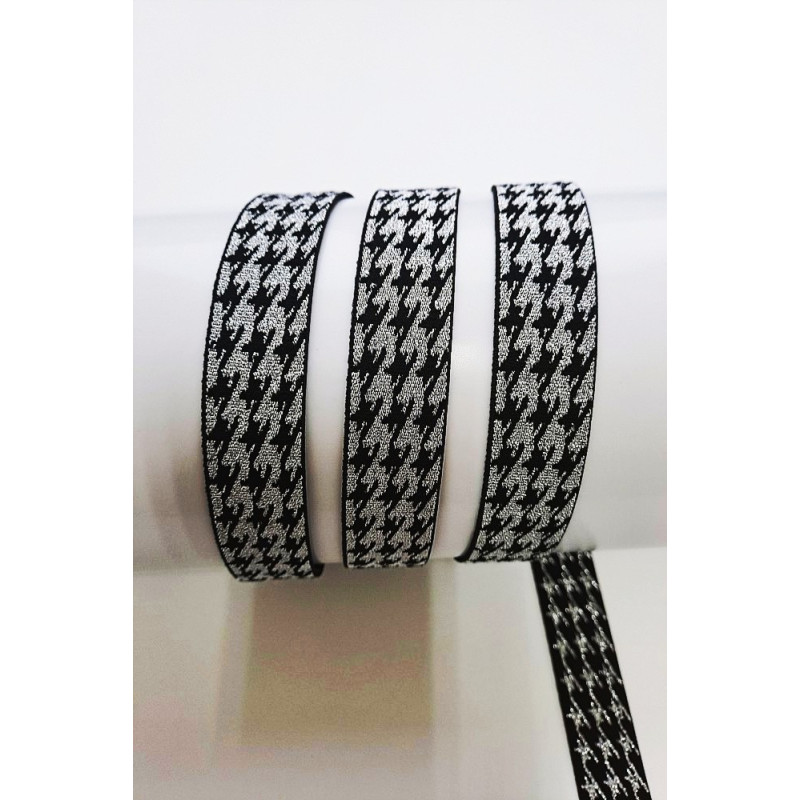 Pruženka/guma pepito černá/stříbrná 27