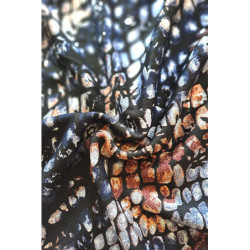 Šatovka žakár EXCLUSIVE s potiskem abstraktní modrá