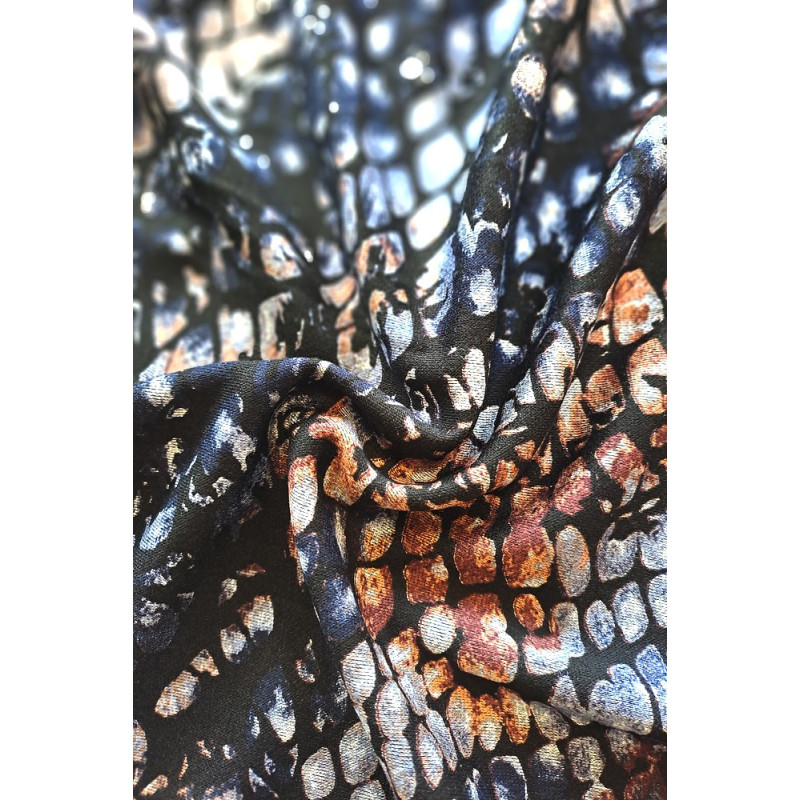 Šatovka žakár EXCLUSIVE s potiskem abstraktní modrá