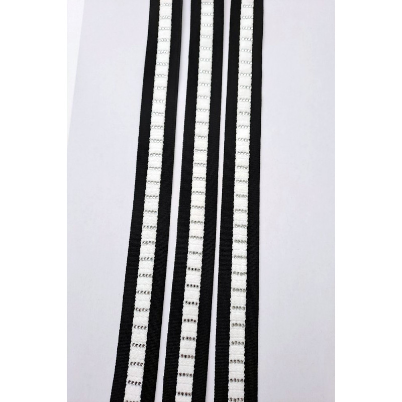 Lampas černá/bílá se štrasy