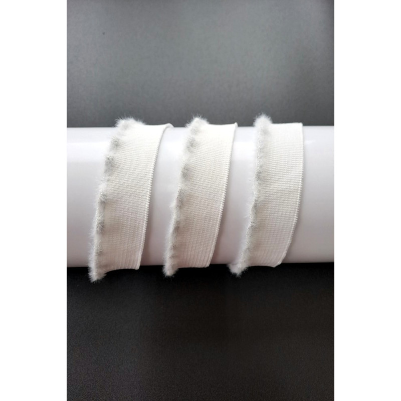 Porta s lurexem  3,5*130, smetanová/stříbrná, ovlněná