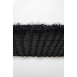 Porta s lurexem  3*130, černá/stříbrná, ovlněná