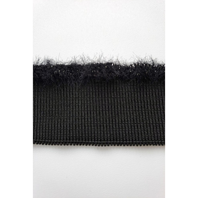 Porta s lurexem  3*130, černá/stříbrná, ovlněná